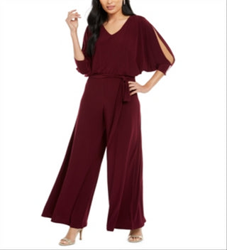 MSK Women's Embellished Cold Shoulder Jumpsuit Purple Size X-Large