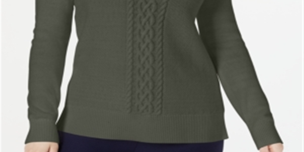 Suéter de tricô feminino Karen Scott, verde, tamanho GG