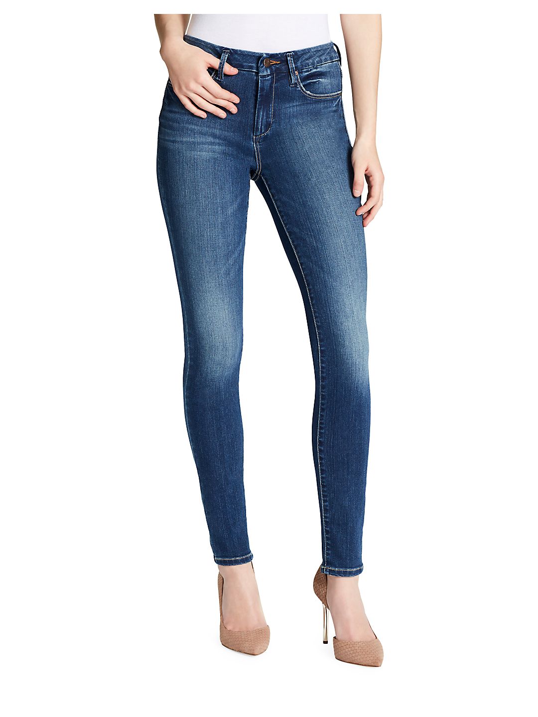 Calça jeans skinny Jessica Simpson Curvy Highrise feminina, azul, tamanho 26