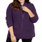 Karen Scott Suéter Feminino Plus Knit com Zíper Roxo Tamanho 2X