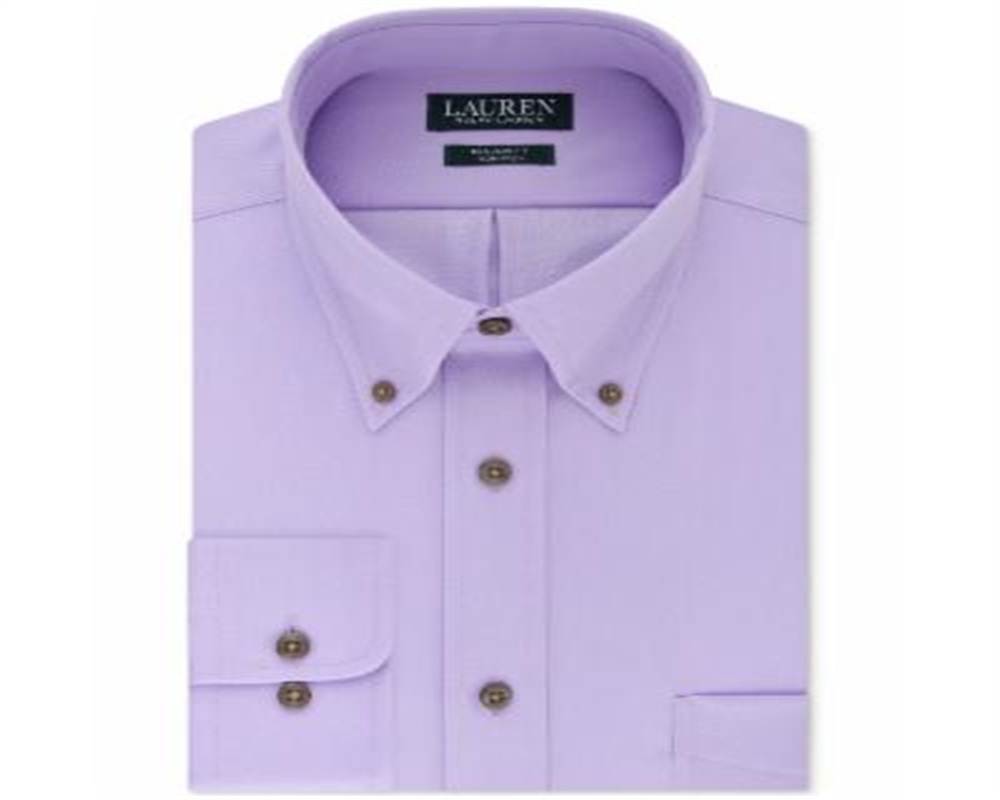 Camisa social masculina Ralph Lauren Classic Fit lisa, roxa, tamanho 16 x 34 x 35