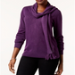 Karen Scott Suéter feminino com estampa de cachecol, roxo, tamanho X-S