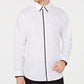 Camisa casual masculina de manga comprida sólida INC International Concepts, branca, tamanho 3XLT
