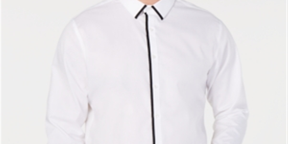 Camisa casual masculina de manga comprida sólida INC International Concepts, branca, tamanho 3XLT