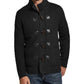 Swacket masculino vintage à prova de intempéries com ponto waffle, tamanho pequeno, preto
