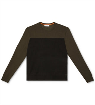 Suéter Calvin Klein Masculino Merino Colorblock Verde Tamanho X-G
