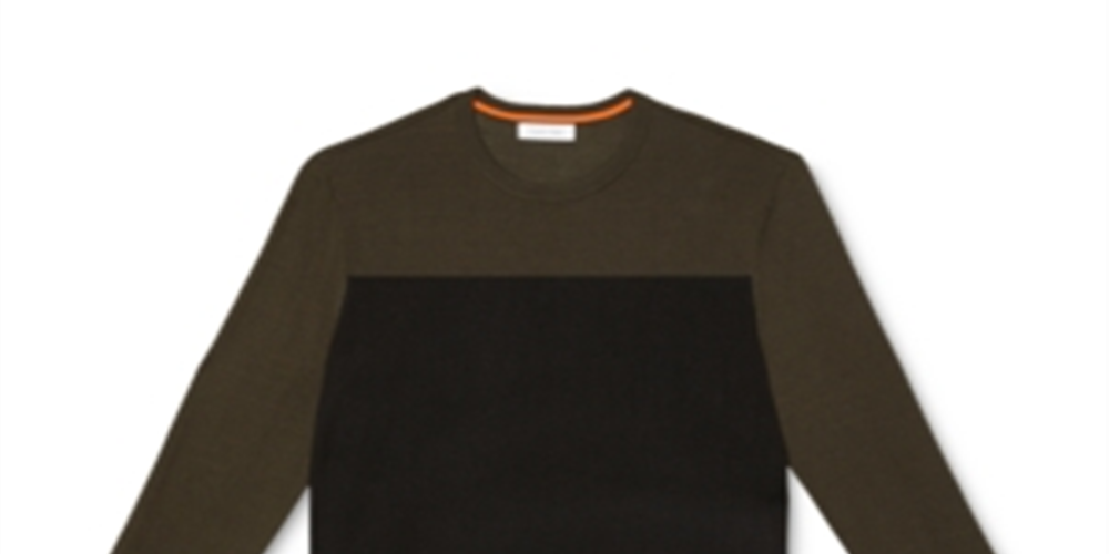 Suéter Calvin Klein Masculino Merino Colorblock Verde Tamanho X-G