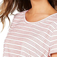 Camiseta feminina listrada de manga curta Style &amp; Co, vermelha, tamanho XX-grande