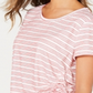 Camiseta feminina listrada de manga curta Style &amp; Co, vermelha, tamanho XX-grande