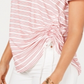 Camiseta feminina listrada de manga curta Style &amp; Co, vermelha, tamanho XX-grande