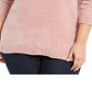 Karen Scott Suéter Feminino Plus com Gola V em Chenille Rosa Tamanho 2X