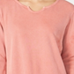 Blusa térmica feminina de algodão estilo &amp; co laranja tamanho pequeno L