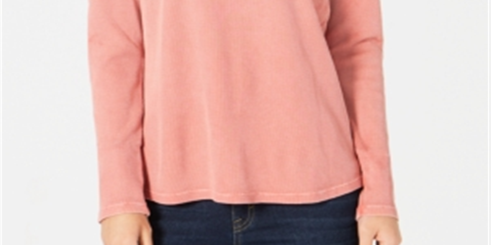 Blusa térmica feminina de algodão estilo &amp; co laranja tamanho pequeno L
