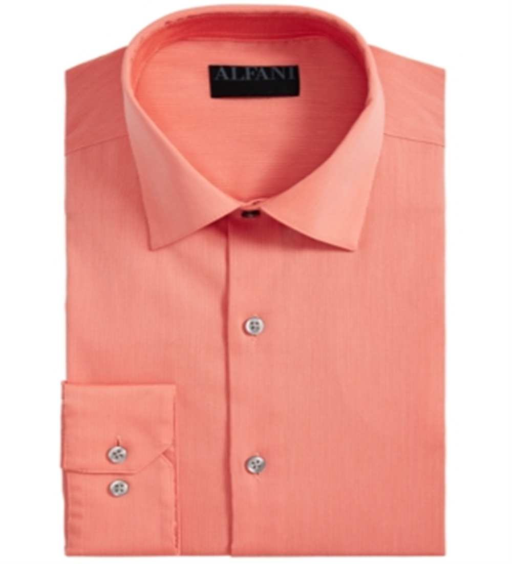 Camisa social masculina Bedford Cord, tamanho grande e alto, tamanho 18,5, laranja, tamanho 37/38, da AlfaTech by Alfani