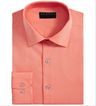 Camisa social masculina Bedford Cord, tamanho grande e alto, tamanho 18,5, laranja, tamanho 37/38, da AlfaTech by Alfani