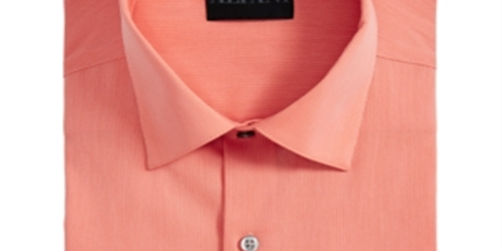 Camisa social masculina Bedford Cord, tamanho grande e alto, tamanho 18,5, laranja, tamanho 37/38, da AlfaTech by Alfani
