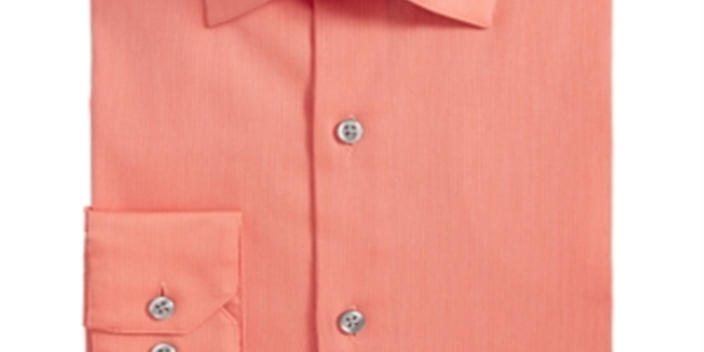 Camisa social masculina Bedford Cord, tamanho grande e alto, tamanho 18,5, laranja, tamanho 37/38, da AlfaTech by Alfani