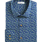 Camisa masculina Bar III Maxs Tossed Pineapple Slim Fit com botões e estampa azul, tamanho GG