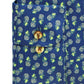 Camisa masculina Bar III Maxs Tossed Pineapple Slim Fit com botões e estampa azul, tamanho GG