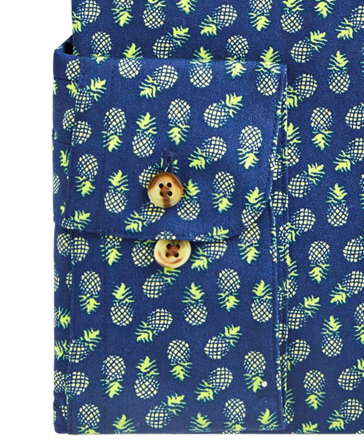 Camisa masculina Bar III Maxs Tossed Pineapple Slim Fit com botões e estampa azul, tamanho GG