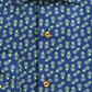 Camisa masculina Bar III Maxs Tossed Pineapple Slim Fit com botões e estampa azul, tamanho GG