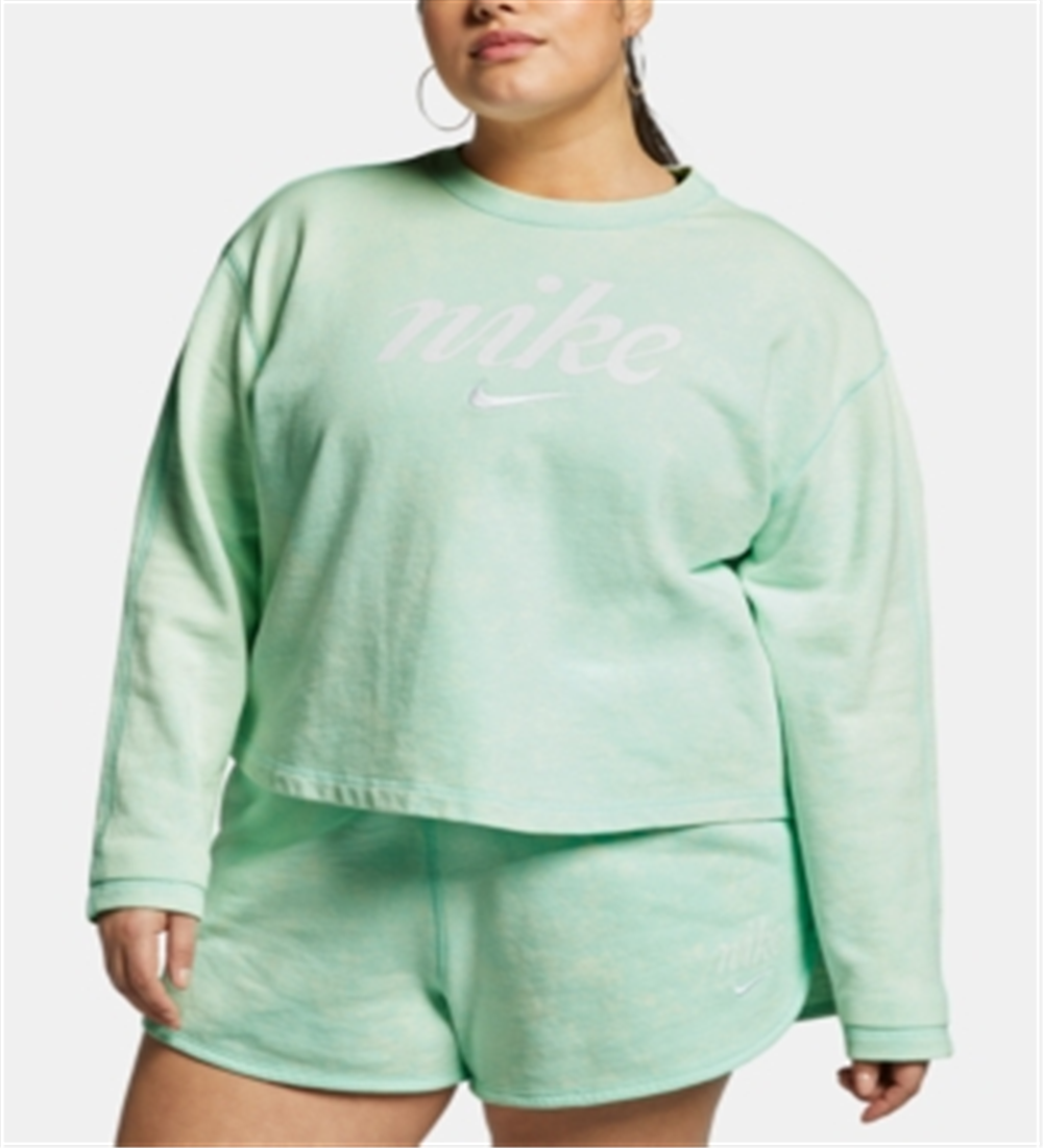 Moletom Nike Sportswear Feminino Cropped de Algodão Verde Tamanho X-G
