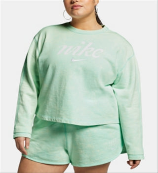 Moletom Nike Sportswear Feminino Cropped de Algodão Verde Tamanho X-G