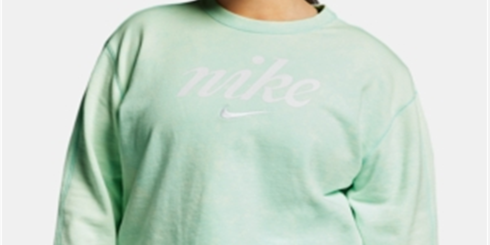 Moletom Nike Sportswear Feminino Cropped de Algodão Verde Tamanho X-G