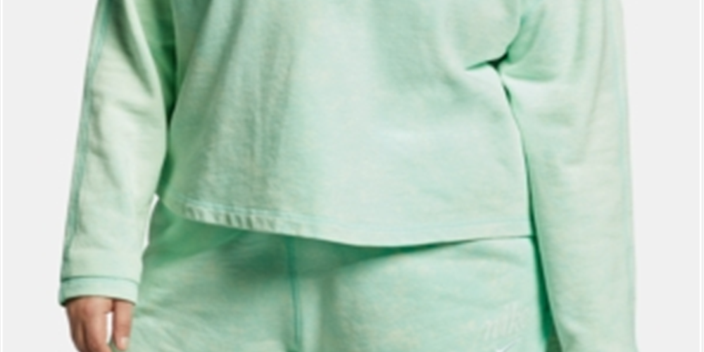 Moletom Nike Sportswear Feminino Cropped de Algodão Verde Tamanho X-G