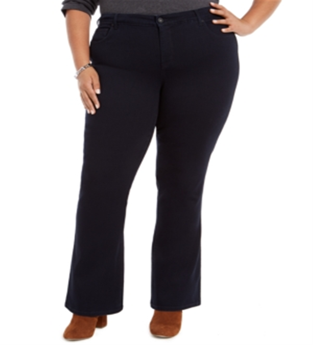 Jeans feminino estilo &amp; co com controle de barriga, corte bootcut, azul, tamanho 18W