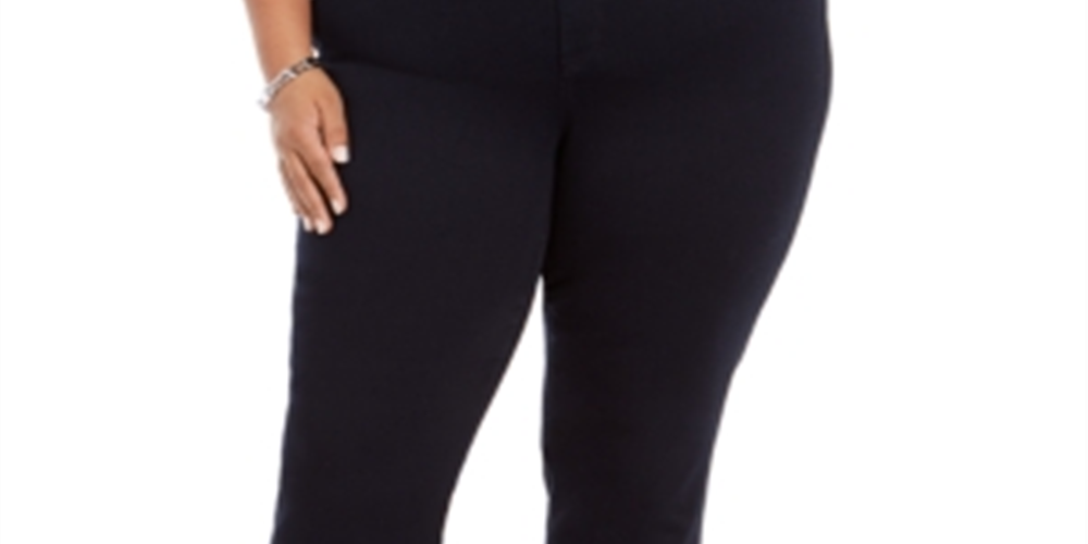 Jeans feminino estilo &amp; co com controle de barriga, corte bootcut, azul, tamanho 18W
