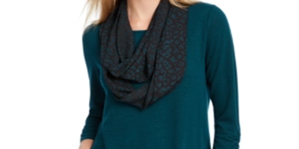 Blusa cachecol manga franzida BCX Junior, azul-petróleo, tamanho extrapequeno