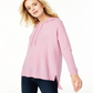 Suéter térmico feminino de cashmere Charter Club com capuz, rosa, tamanho X-S