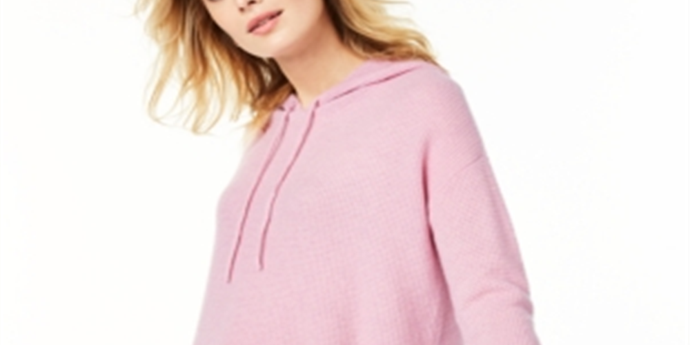 Suéter térmico feminino de cashmere Charter Club com capuz, rosa, tamanho X-S
