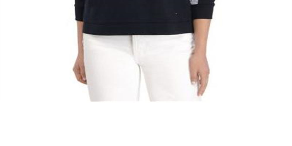 Moletom Tommy Hilfiger Feminino com Acabamento em Tecido Azul Tamanho Grande
