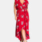 Vestido longo floral feminino City Chic Trendy Plus Love vermelho tamanho 18W