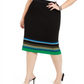 Inc International Concepts Saia feminina listrada metálica plus size verde tamanho 4X
