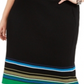 Inc International Concepts Saia feminina listrada metálica plus size verde tamanho 4X