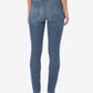 Calça jeans skinny NYDJ feminina, cintura alta, lavagem Whisker, azul, tamanho 14