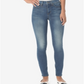 Calça jeans skinny NYDJ feminina, cintura alta, lavagem Whisker, azul, tamanho 14