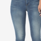 Calça jeans skinny NYDJ feminina, cintura alta, lavagem Whisker, azul, tamanho 14