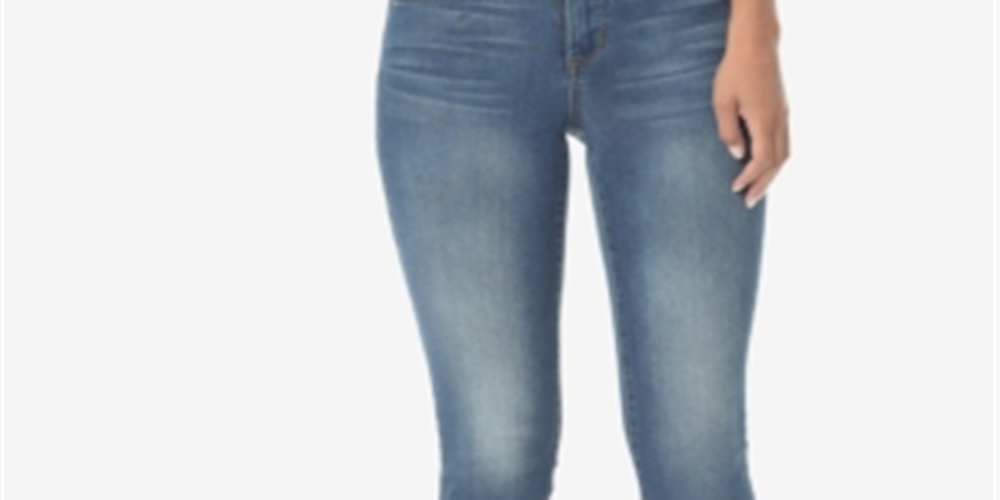 Calça jeans skinny NYDJ feminina, cintura alta, lavagem Whisker, azul, tamanho 14