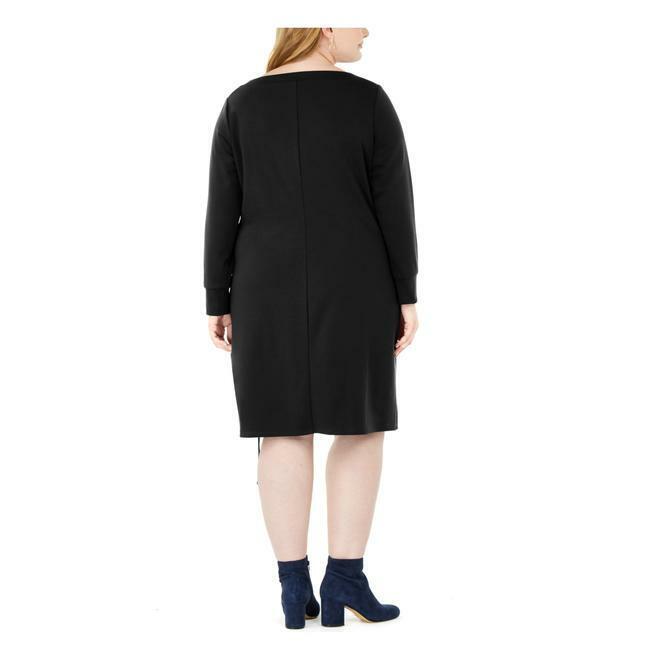 Vestido feminino plus size com bainha franzida, preto, tamanho 2X, da NY Collection