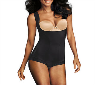 Maidenform Women's Shapewear Wear Your Own Bra Body Suit Black Size S