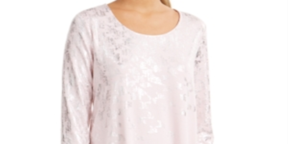 Camiseta estampada feminina JM Collection rosa tamanho pequeno