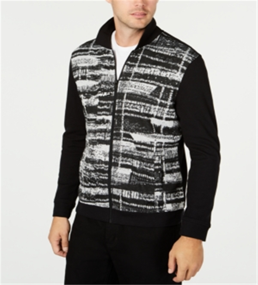 Camiseta masculina Alfani manga curta listrada preta tamanho grande