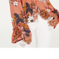 Blusa Dickies Feminina Estampa Floral Amarrada na Frente Laranja Tamanho P