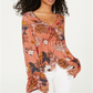 Blusa Dickies Feminina Estampa Floral Amarrada na Frente Laranja Tamanho P