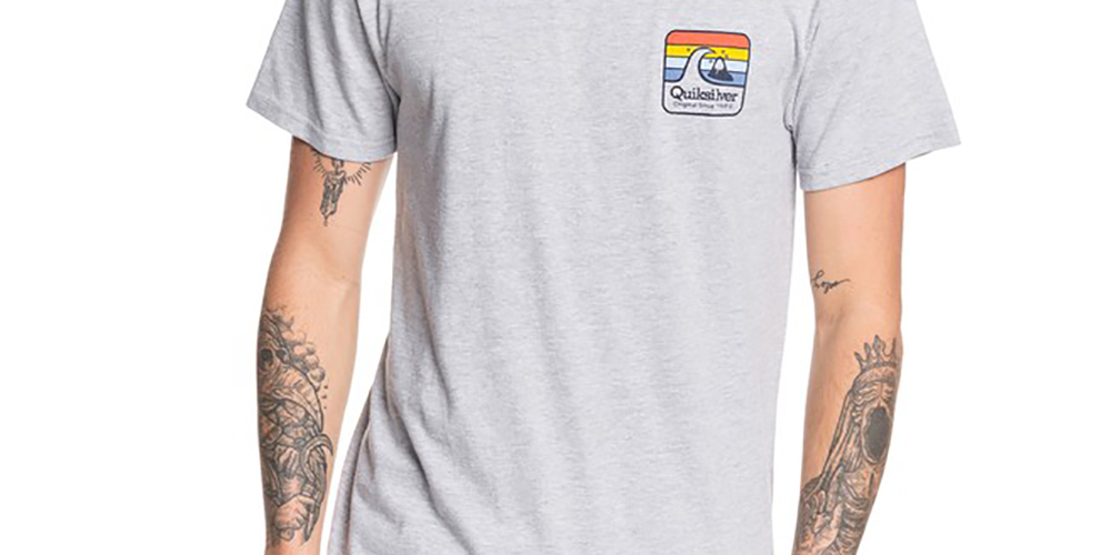 Camiseta Quiksilver Clean Lines Masculina Cinza Tamanho X-Grande