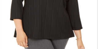 Top assimétrico torcido feminino Alfani, preto, tamanho 1X
